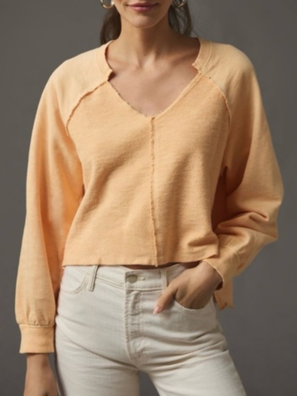 Pilcro Reworked Boho Popover Sweatshirt - Small